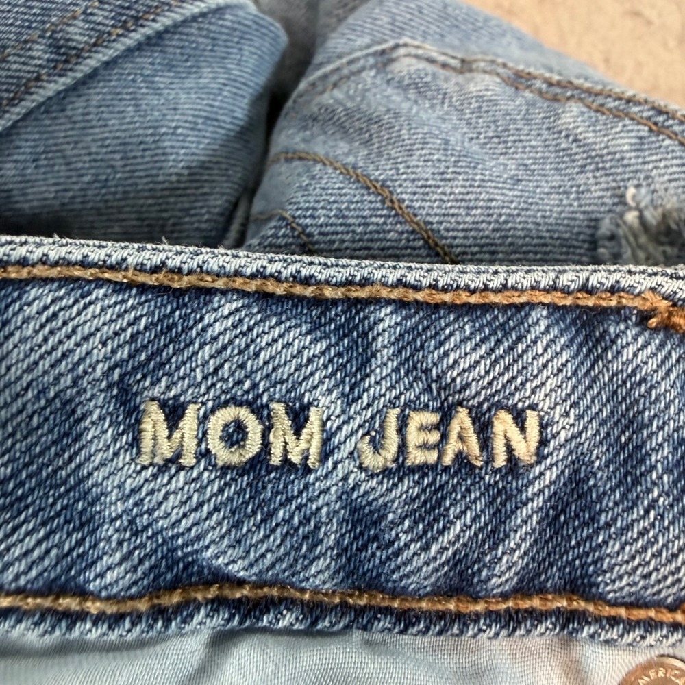 American Eagle Mom Jeans Womens 10 Tall High Rise Distressed Medium Wash - Picture 5 of 12